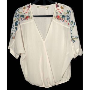 Chelsea & Violet blouse Women's‎ size medium Granny needlepoint Boho embroidered